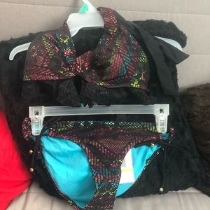 Jessica Simpson two piece crochet knit swimsuit